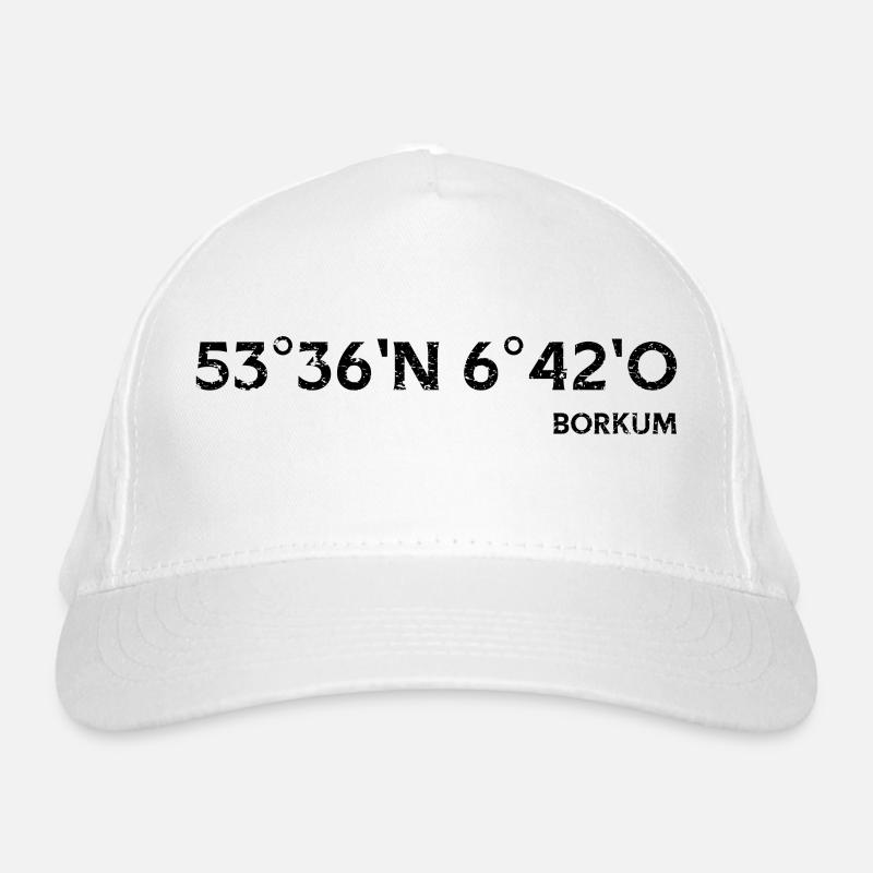 Coordonnées Borkum Île de la mer du Nord Casquette classique bio
