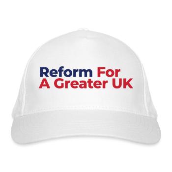 Reform For A Greater UK - Organic Baseball Cap - white - Front