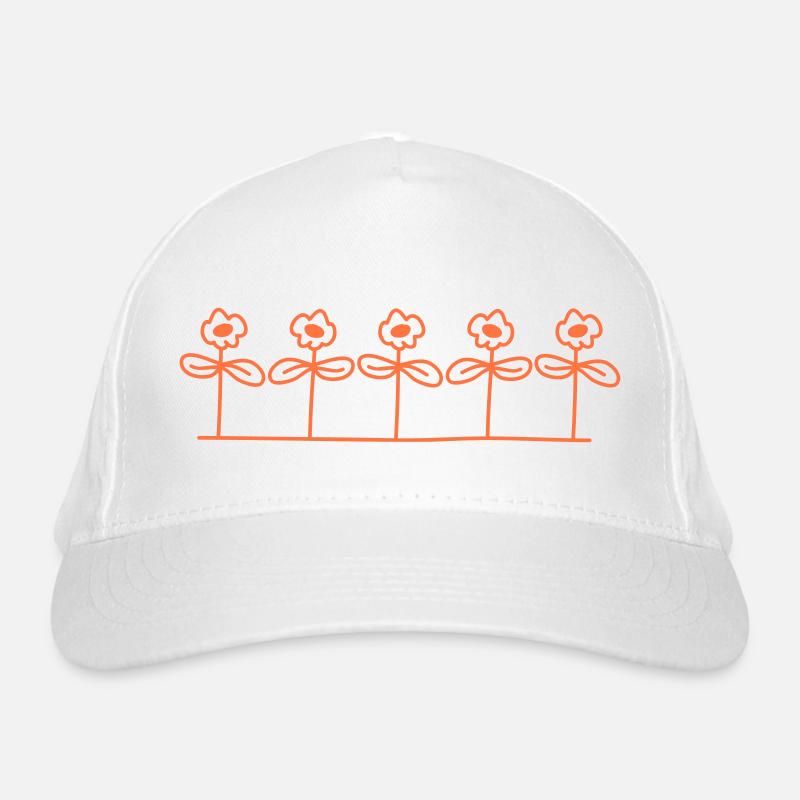 Cinq jolies marguerites 5 fleurs Rangée décorative Casquette classique bio