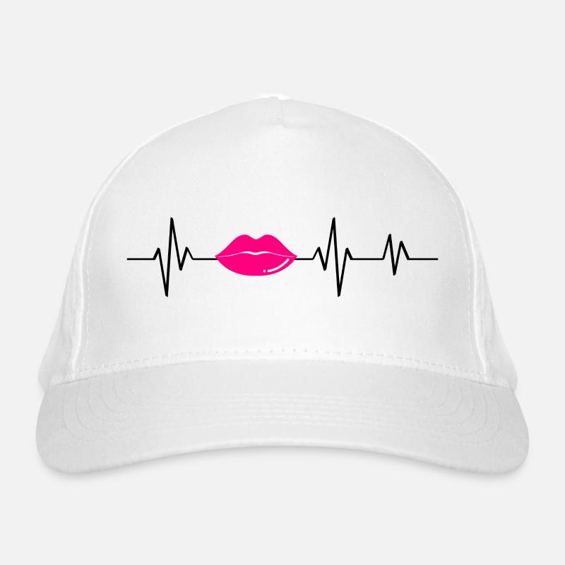 Pink Heartbeat Lips - Geschenkidee Bio-Baseballkappe