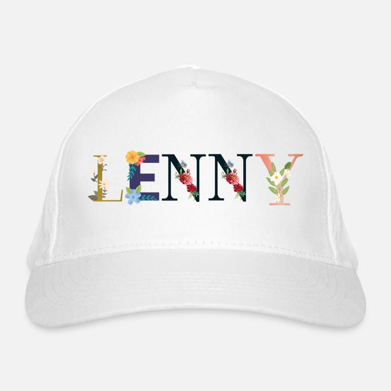 Le nom LENNY décoré de fleurs Casquette classique bio