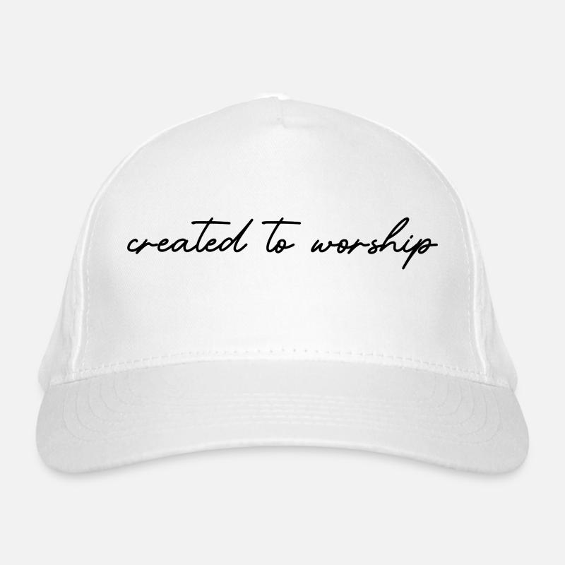 created to worship Organic Baseball Cap