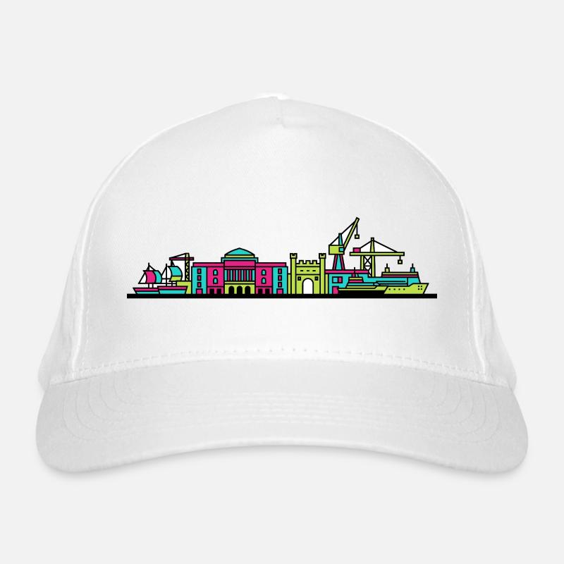 Milton Keynes City Skyline Xscape Modern Line Art Organic Baseball Cap