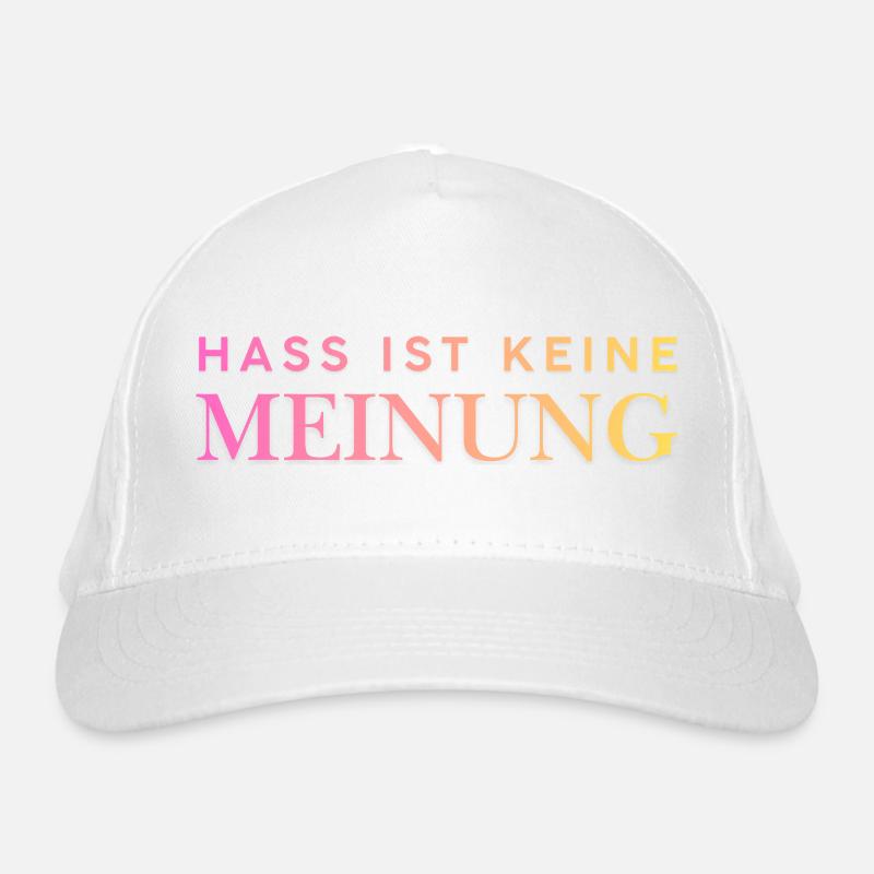 Hass ist keine Meinung Bio-Baseballkappe