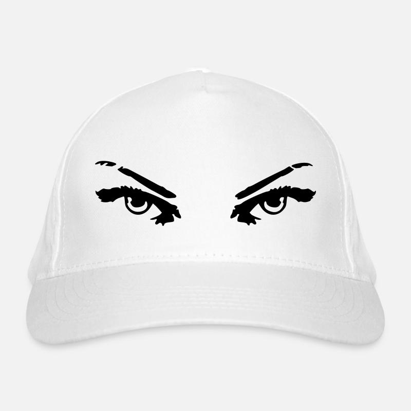 eyes 01 - Bio-Baseballkappe - Weiß