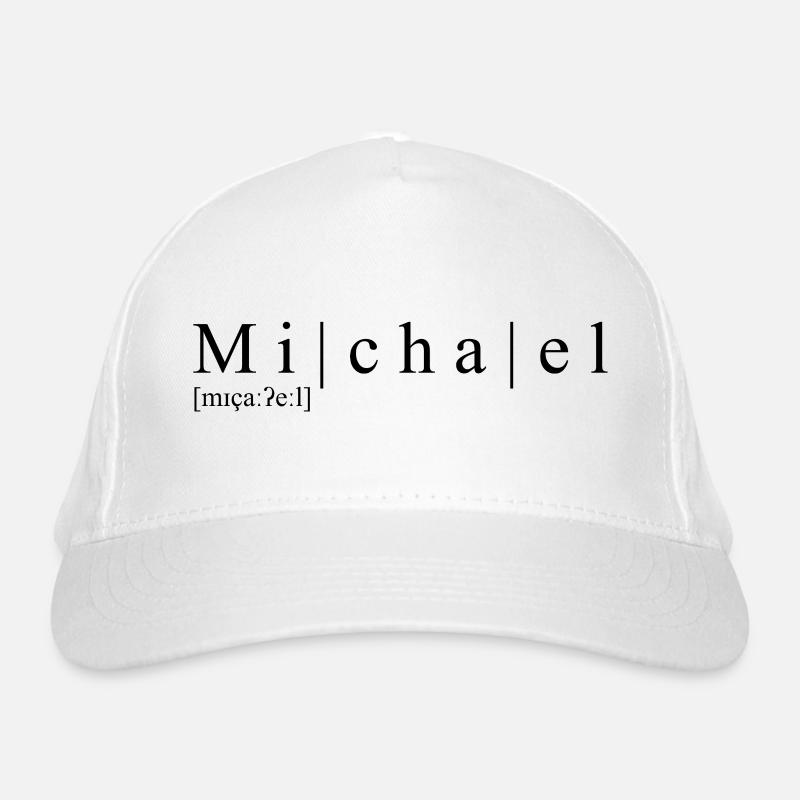 Name abstrakt Typografisch Weiß Michael - Bio-Baseballkappe - Weiß
