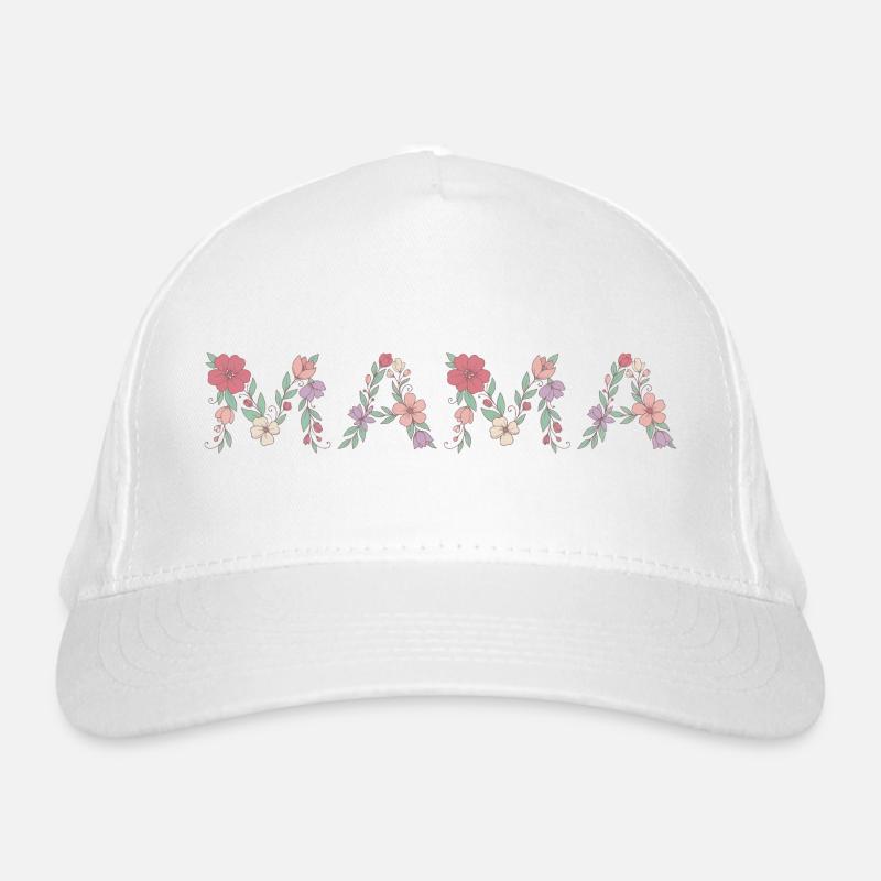 Mama Blumen Floral Schrift Beste Mutter Muttertag Bio-Baseballkappe