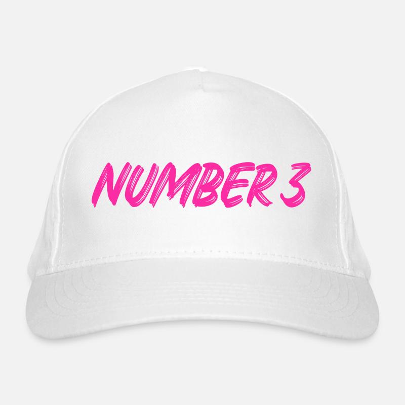 Number 3 - drei - dritter - dritte - 3 - Nummer 3 Bio-Baseballkappe