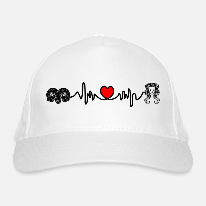 Heart rate cardio Aries Virgo Organic Baseball Cap