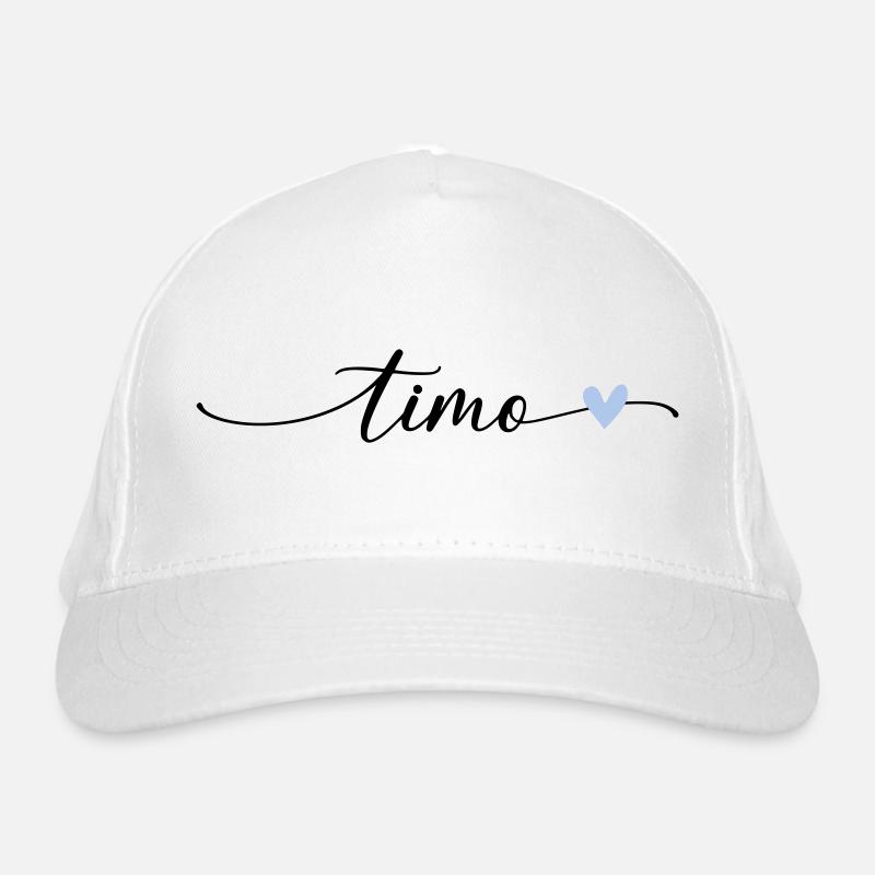 Timo Name Calligraphy Font Organic Baseball Cap