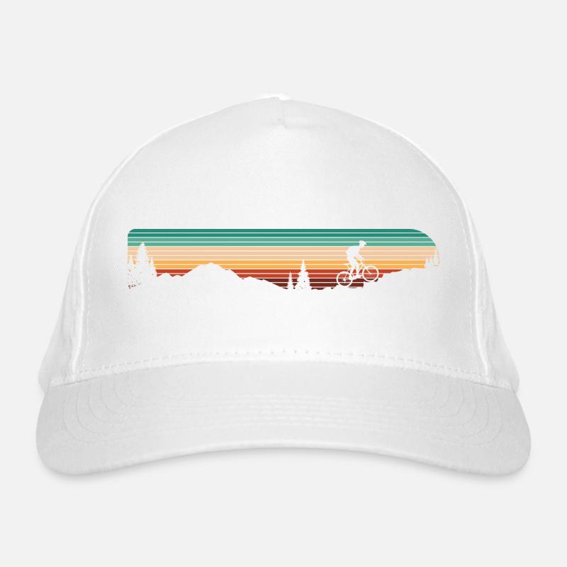 Sunset Mountain Bike Silhouette Bio-Baseballkappe