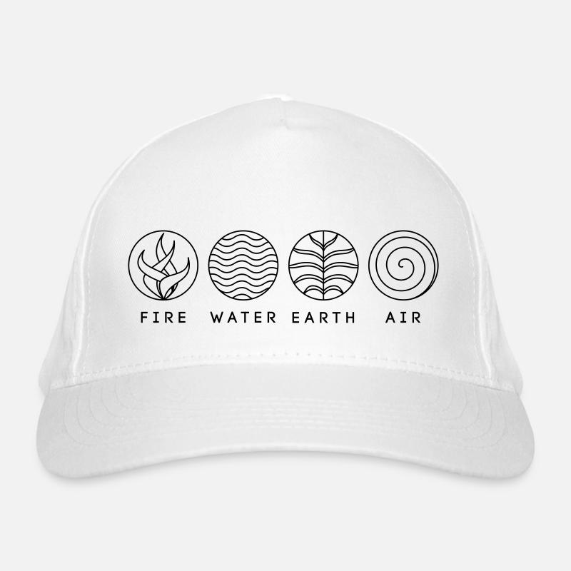 4 éléments - changement de couleur possible - Casquette classique bio - blanc