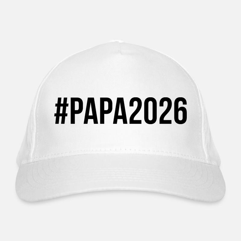 #papa2026 - Bio-Baseballkappe - Weiß