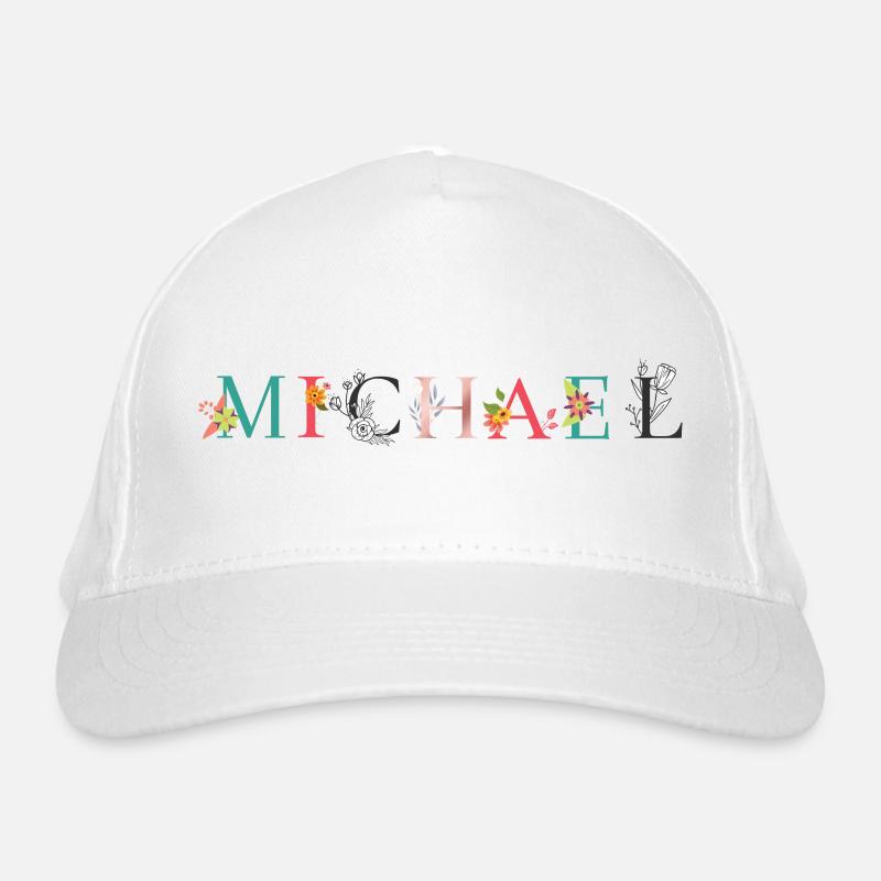 ART DU NOM MICHAEL AVEC FLEURS BRODÉES Casquette classique bio