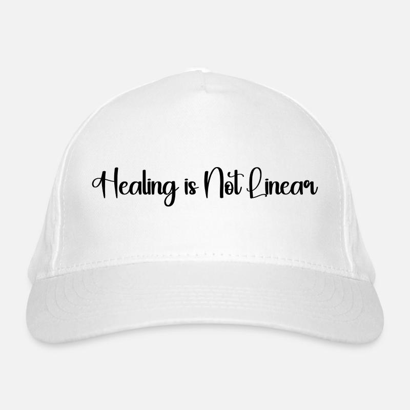 "Healing Is Not Linear Mental Health Awareness Tee Organic Baseball Cap