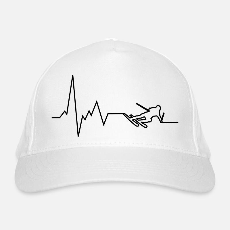 heartbeat ski Organic Baseball Cap