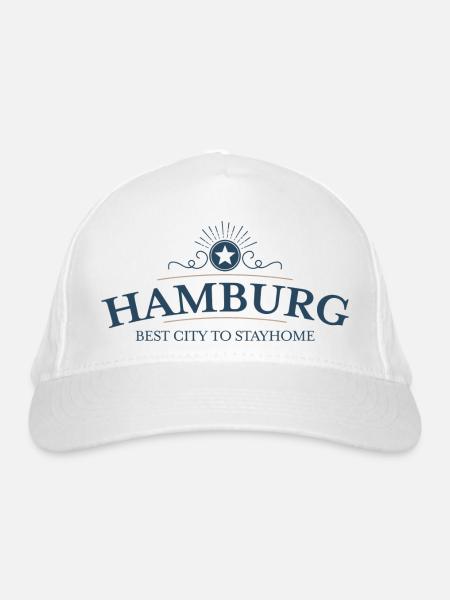 Hamburg - Bio-Baseballkappe - Weiß