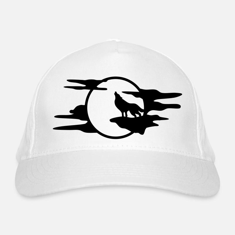 Der schwarze Wolf Bio-Baseballkappe