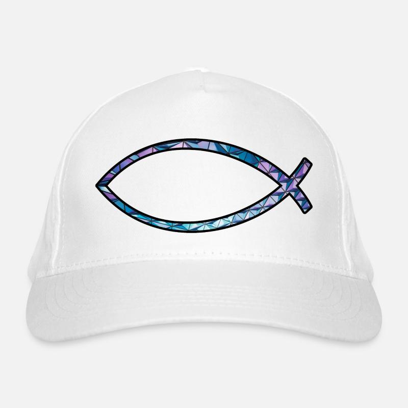 Poisson Ichtus (diamant, bleu) Casquette classique bio