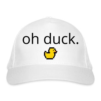 Tee-shirt marrant « Oh duck » - Casquette classique bio - blanc - Devant