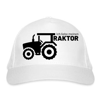 ich liebe meinen Traktor - Bio-Baseballkappe - Weiß - Vorne