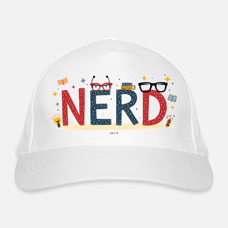 Nerd en lettres géantes et lunettes Casquette classique bio