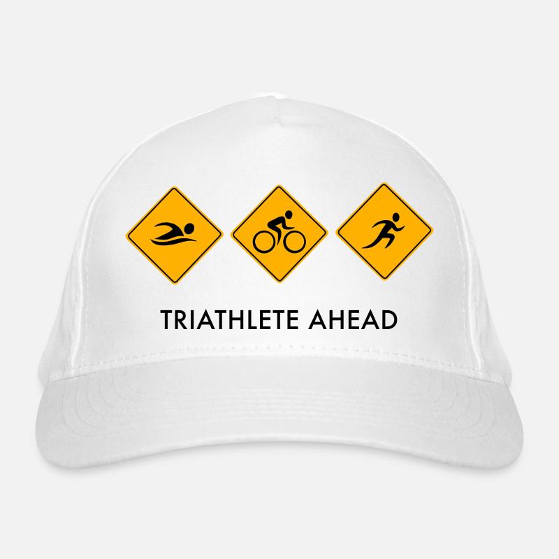 Triathlon Vélo de route Natation Course à pied Idée cadeau Casquette classique bio