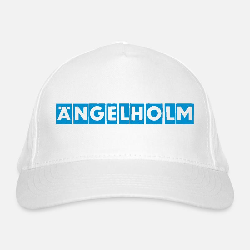 Angelholm Blue Block Text Tee Bio-Baseballkappe