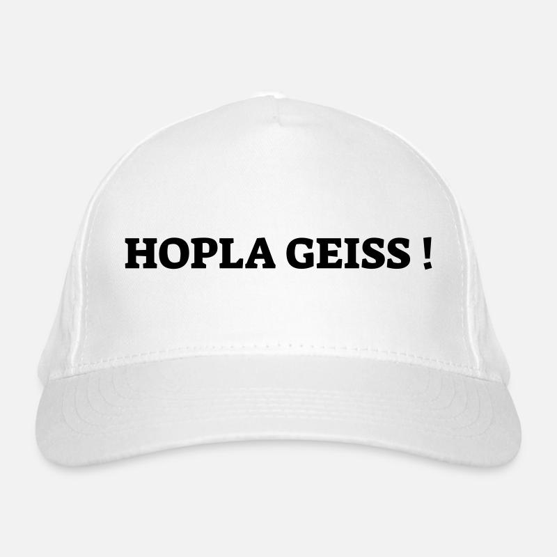 Hopla Geiss! - Bio-Baseballkappe - Weiß