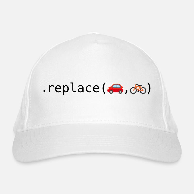 Replace cars with bikes; Python edition - Organic Baseball Cap - white