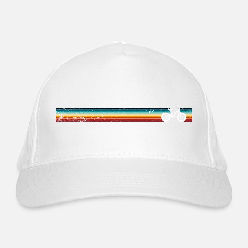 Vélo rétro à rayures arc-en-ciel Casquette classique bio