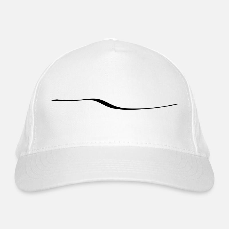 thin stroke swing curve underline line Organic Baseball Cap