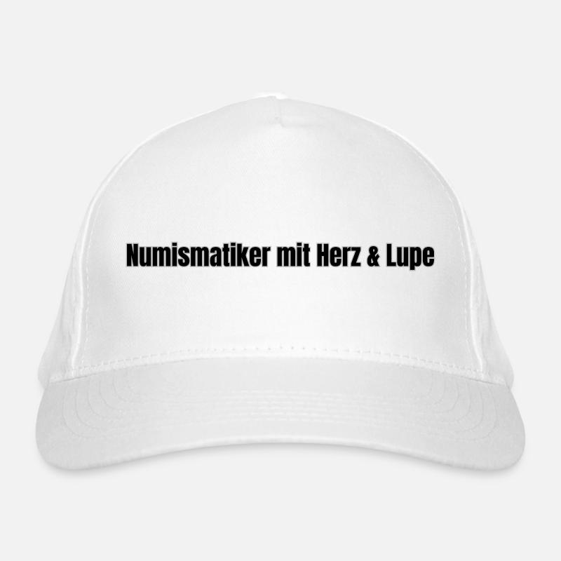 Numismatiker mit Herz & Lupe  Bio-Baseballkappe