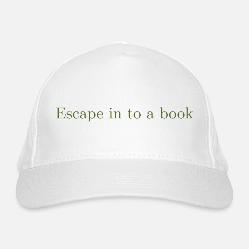 Entfliehen Sie in ein Buch - Olivegreen - Bio-Baseballkappe - Weiß