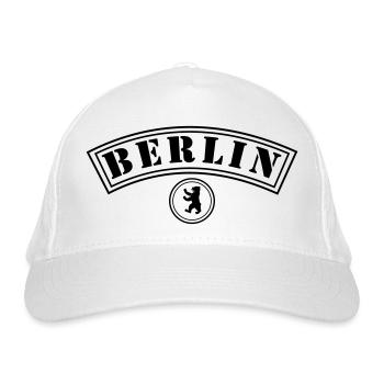 Berlin mit Bär - Bio-Baseballkappe - Weiß - Vorne