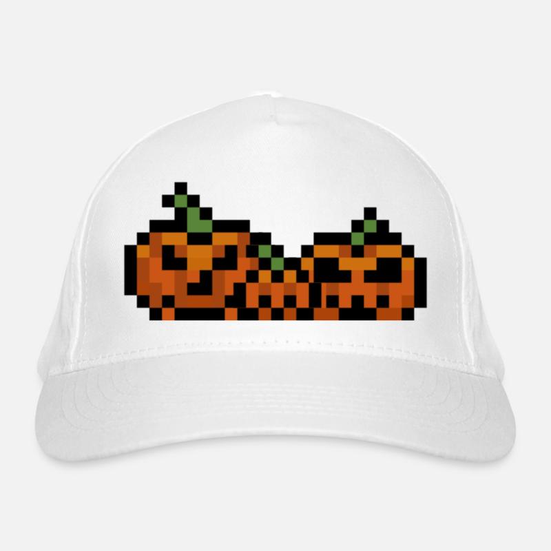 Pixel Kürbis Retro 8Bit Design Bio-Baseballkappe