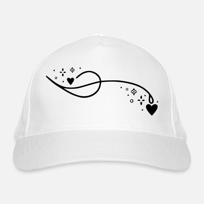 Glitzer Herzlinie Bio-Baseballkappe
