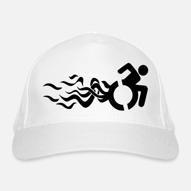 Flammendes Rollstuhlsymbol * Bio-Baseballkappe