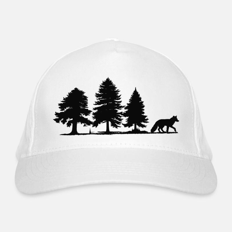 Forest Path Fox Silhouette Organic Baseball Cap