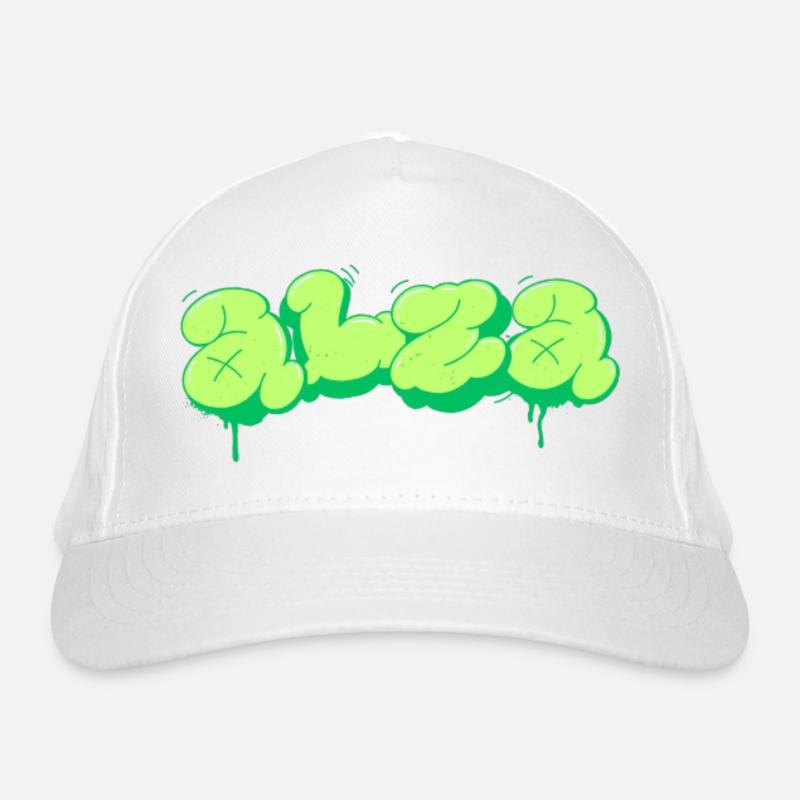 Conception de style graffiti vert vif Casquette classique bio