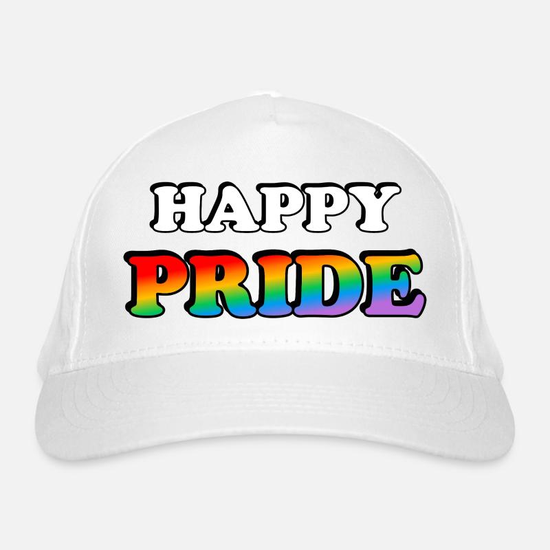 Conception de texte arc-en-ciel de la fierté Casquette classique bio