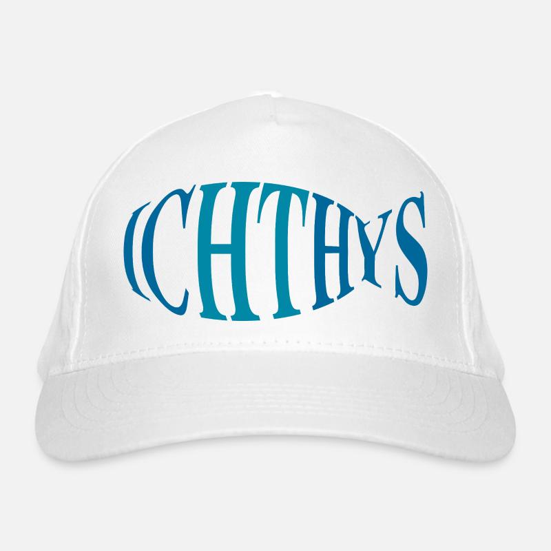Ichthys Jesus Fish – Symbole de la foi - Casquette classique bio - blanc