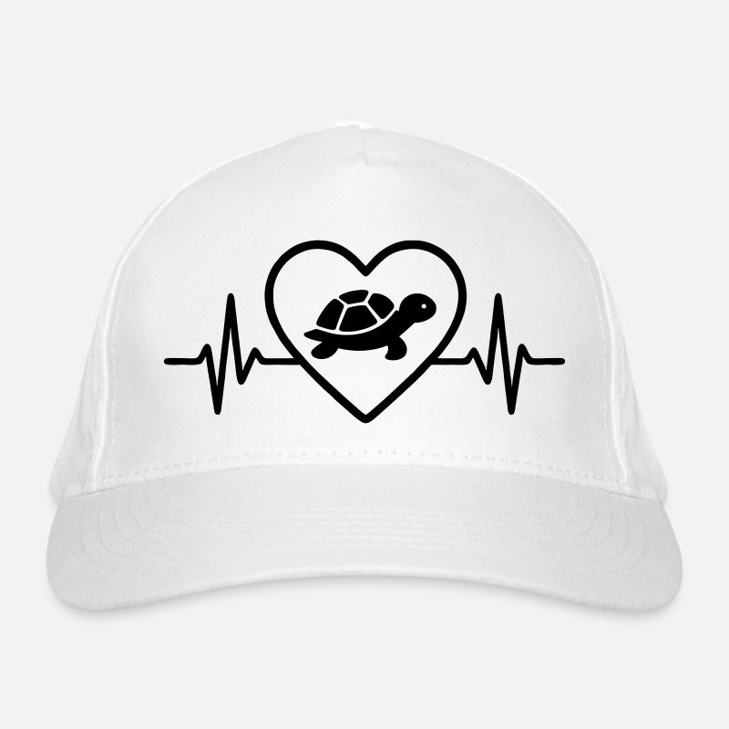 Turtle Heart - Organic Baseball Cap - white