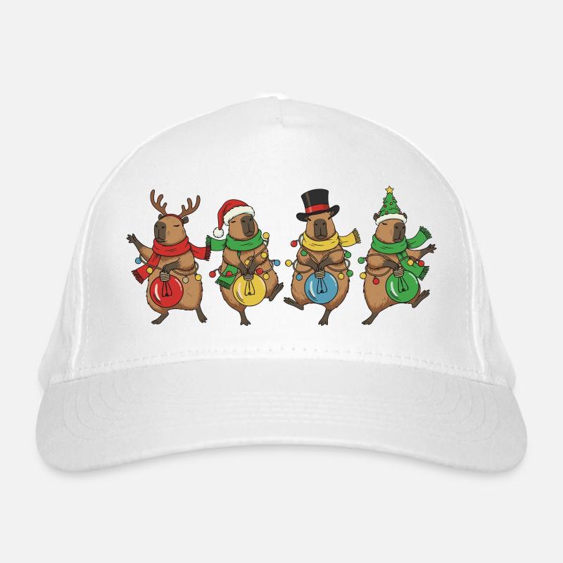 Capybara Tanzen Weihnachtsbeleuchtung Bio-Baseballkappe
