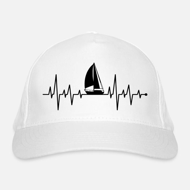Segelboot Herzschlag Bio-Baseballkappe