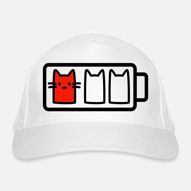 Katze mit wenig Batterie Bio-Baseballkappe