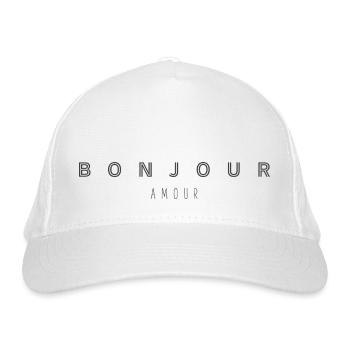 BONJOUR AMOUR - Bio-Baseballkappe - Weiß - Vorne