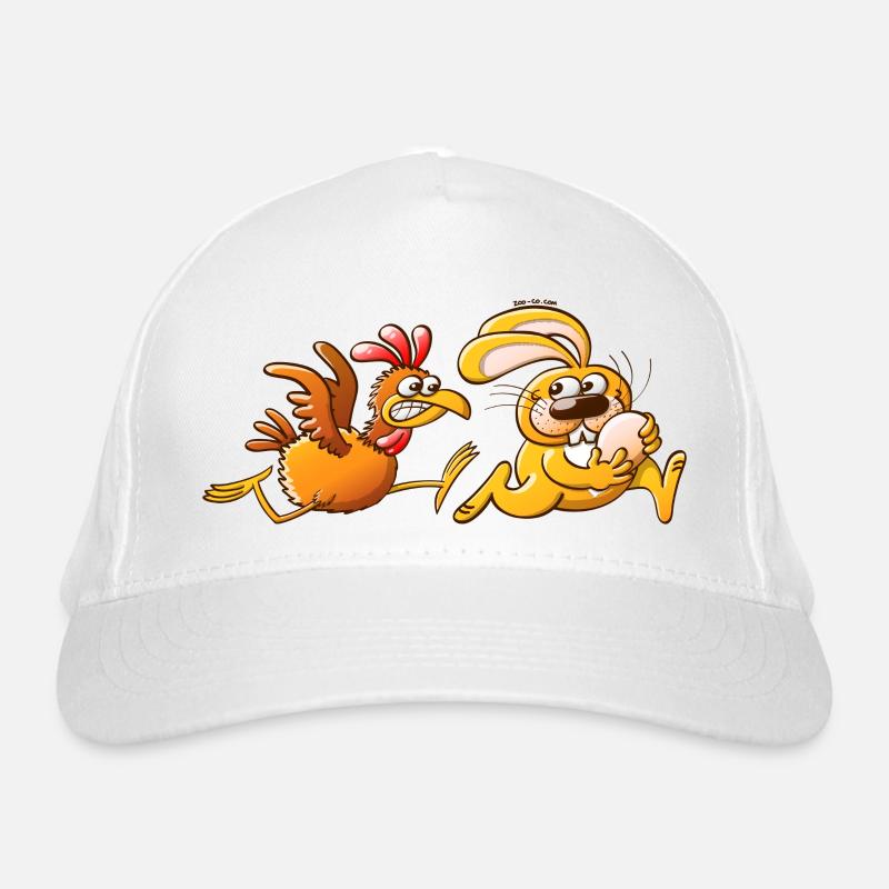 Lapin de Pâques volant un oeuf d'une poule Furious Casquette classique bio