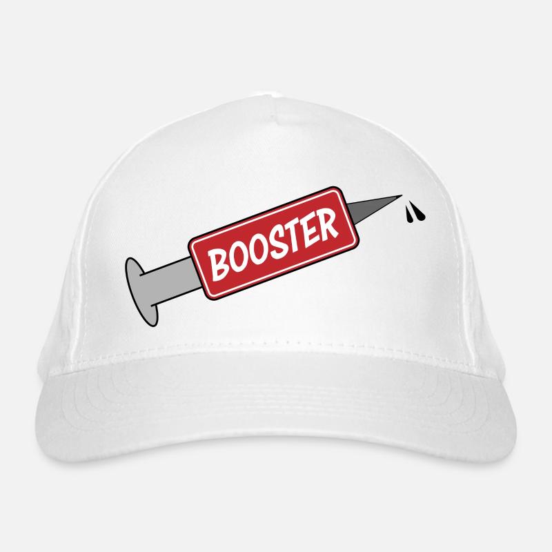 Spritze Impfstoff Booster Bio-Baseballkappe