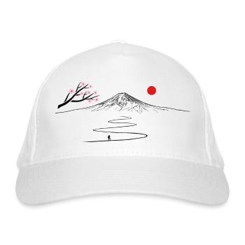 Japan, Fujijama, Berg, Vulkan, Kirschblüte wandern - Bio-Baseballkappe - Weiß - Vorne
